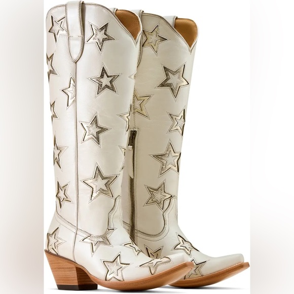 Ariat Casanova Star X Western White Leather Boots - Picture 4 of 13